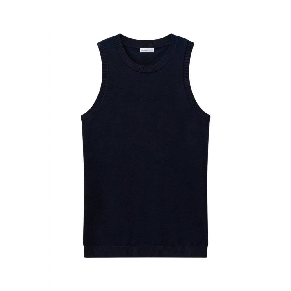 NEW MINNIE ROSE women's viscose crew tank top in navy